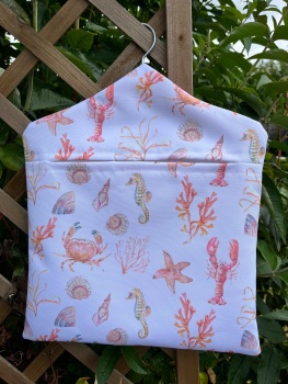 Handmade Peg Bag - Sealife -Coral