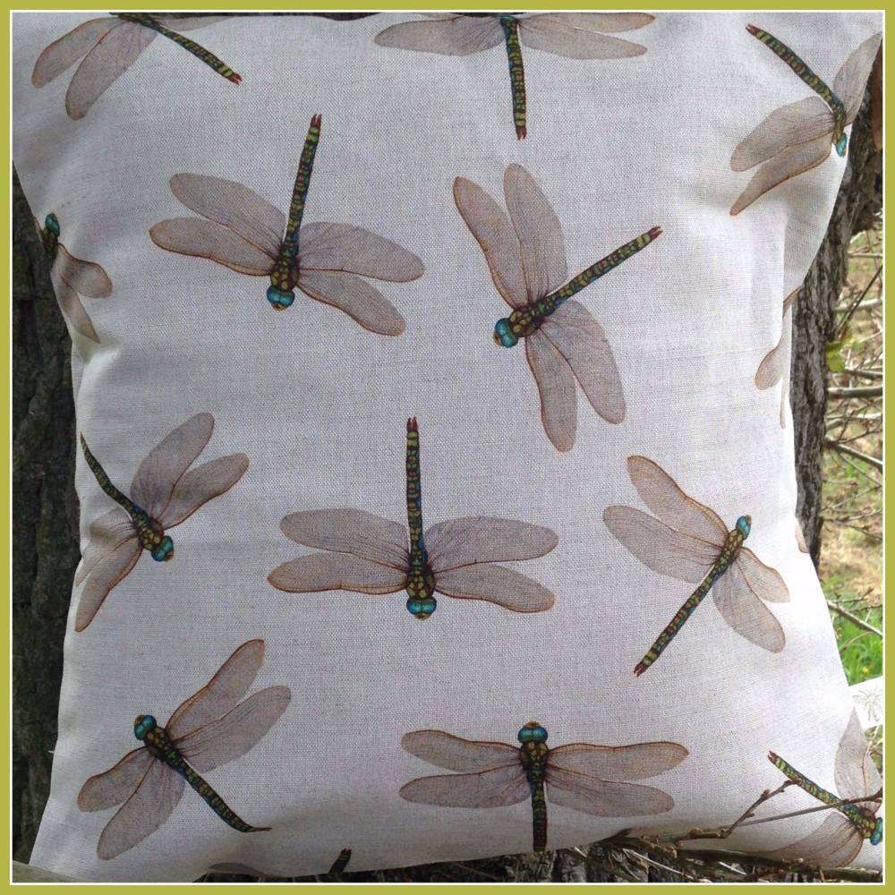Linen Multi Dragonfly Cushion