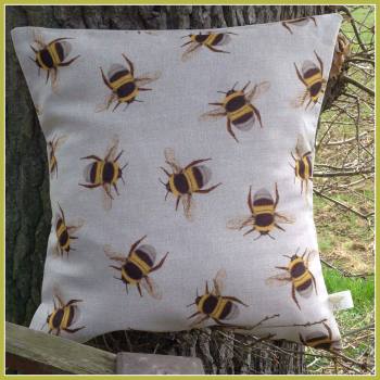 Linen Bee Swarm  Cushion