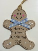 Personalised 1st Christmas Gingerbread Man decoration