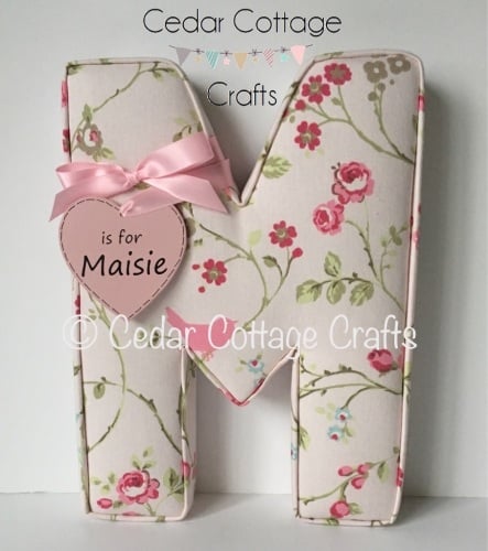 EXTRA LARGE Fabric Covered Padded Letter/Names with gift tag