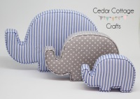 Fabric Covered Padded Elephants
