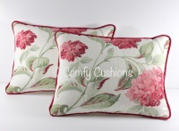 Laura Ashley Hydrangea Cranberry cushions