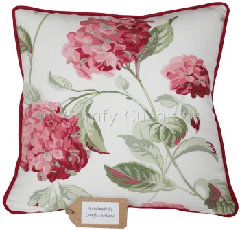 Laura Ashley Hydrangea Cranberry cushion covers