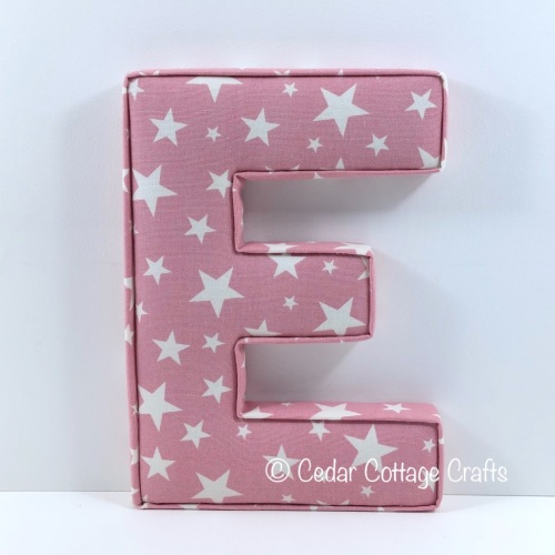 EXTRA LARGE CHUNKY Fabric Covered Letters E - Apollo Stars Pink
