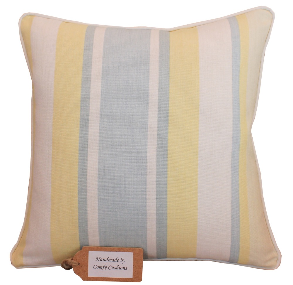 LAURA ASHLEY AWNING STRIPE IN PRIMROSE CUSHION COVER VARIOUS SIZES
