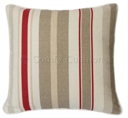 Laura Ashley Mylor Stripe Tomato cushion covers