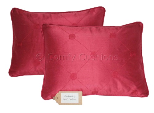 Laura Ashley Lucille silk Cranberry cushions