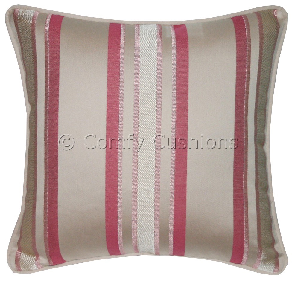 Laura Ashley Forbury Stripe Cerise cushion covers