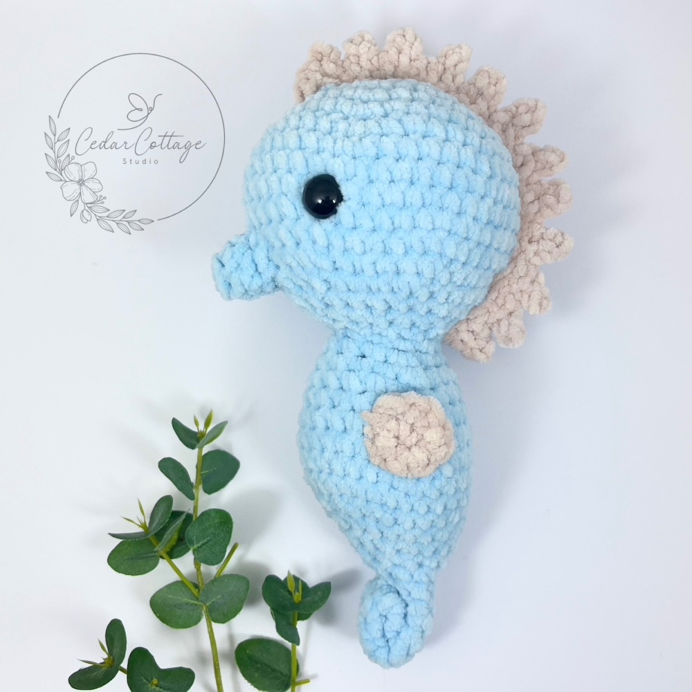 Seahorse Plushie - Baby Blue
