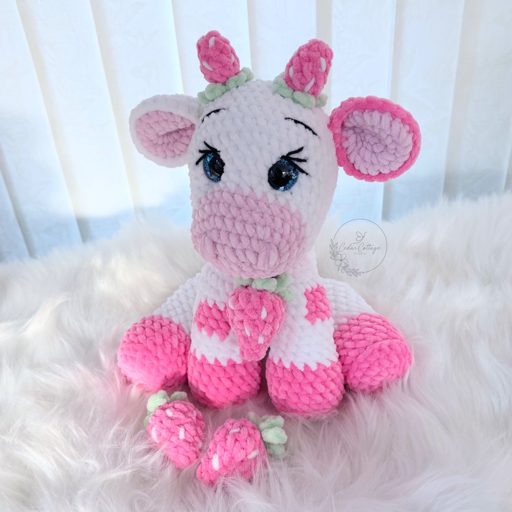 Sitting Strawberry Cow