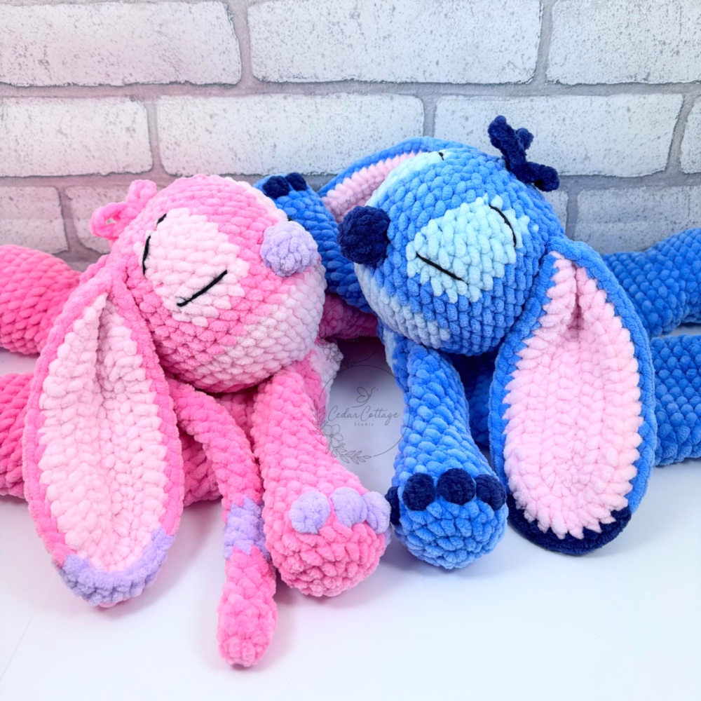 Blue & Pink Alien Snuggler Digital Crochet Pattern
