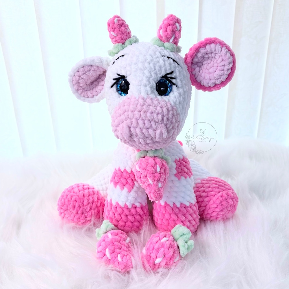 Strawberry Cow Digital Crochet Pattern