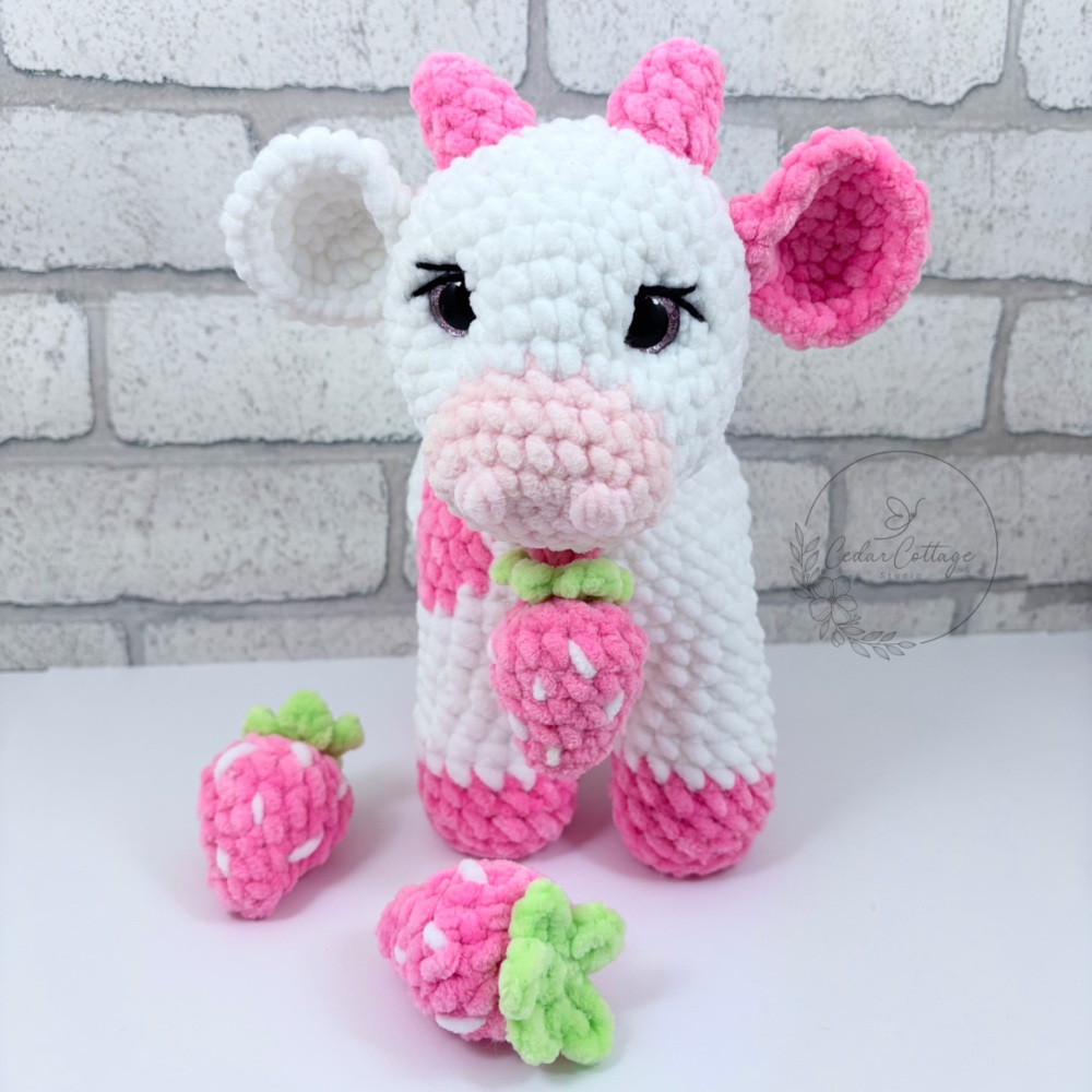 Strawberry Cow Digital Crochet Pattern