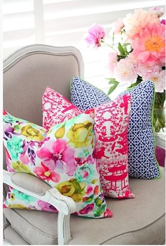 bold colours cushions