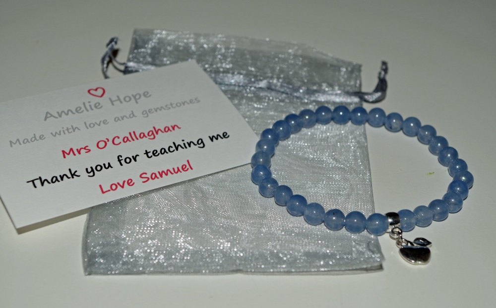 Aquamarine Teacher Thank you Bracelet