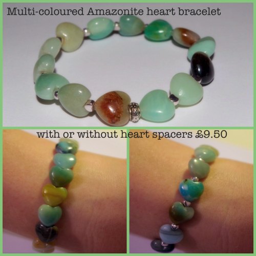 Multi-coloured Amazonite Heart Bracelet