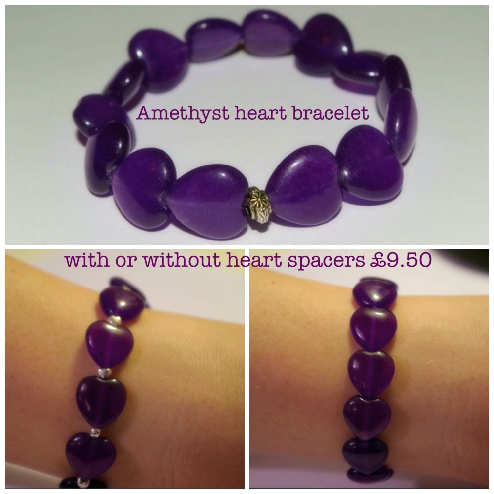 Amethyst Heart Bracelet