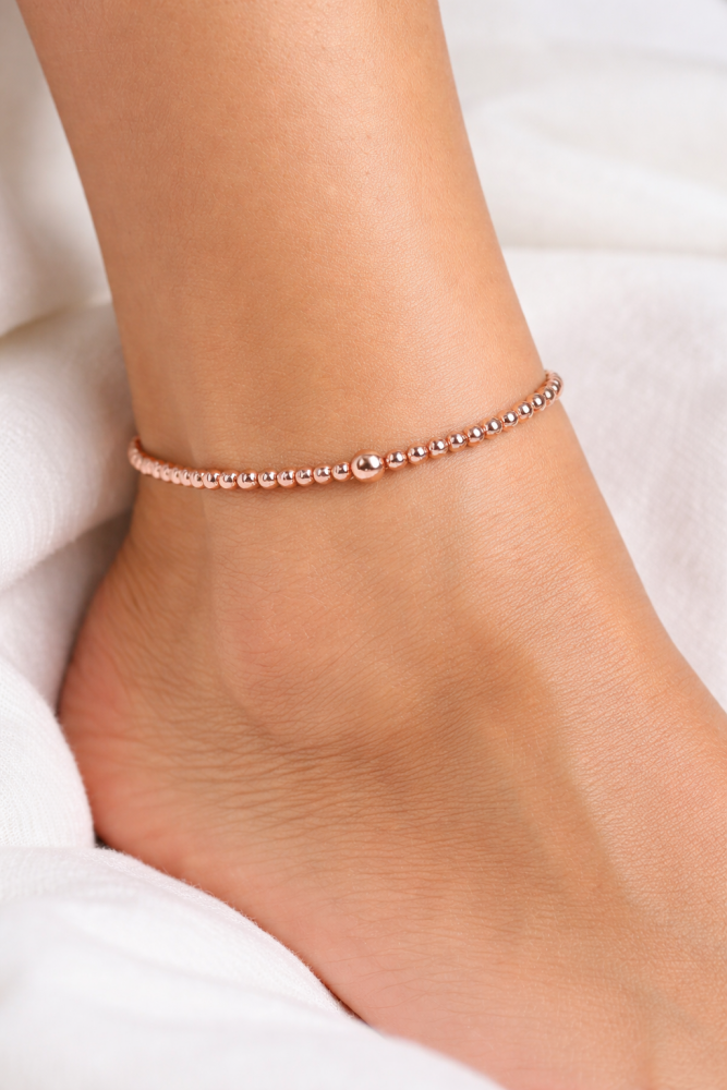Solid Copper Healing Ankle Bracelet / Anklet  | Raw Copper Beads | Arthriti
