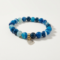 AMELIE HOPE CRYSTAL HEALING BLUE BANDED AGATE BRACELET