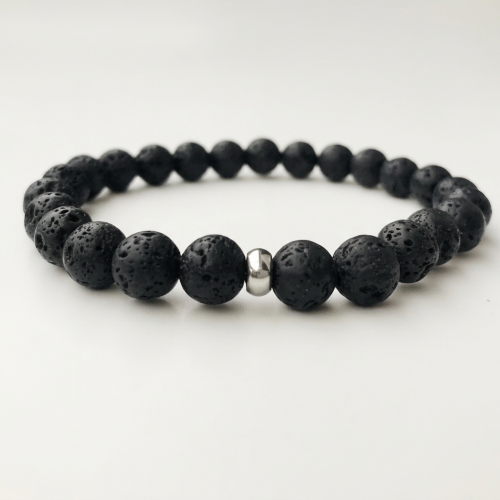 LAVA STONE FOR MEN AMELIE HOPE CRYSTAL HEALING BRACELET