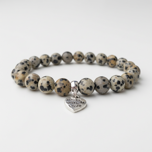 AMELIE HOPE CRYSTAL HEALING DALMATION STONE BRACELET