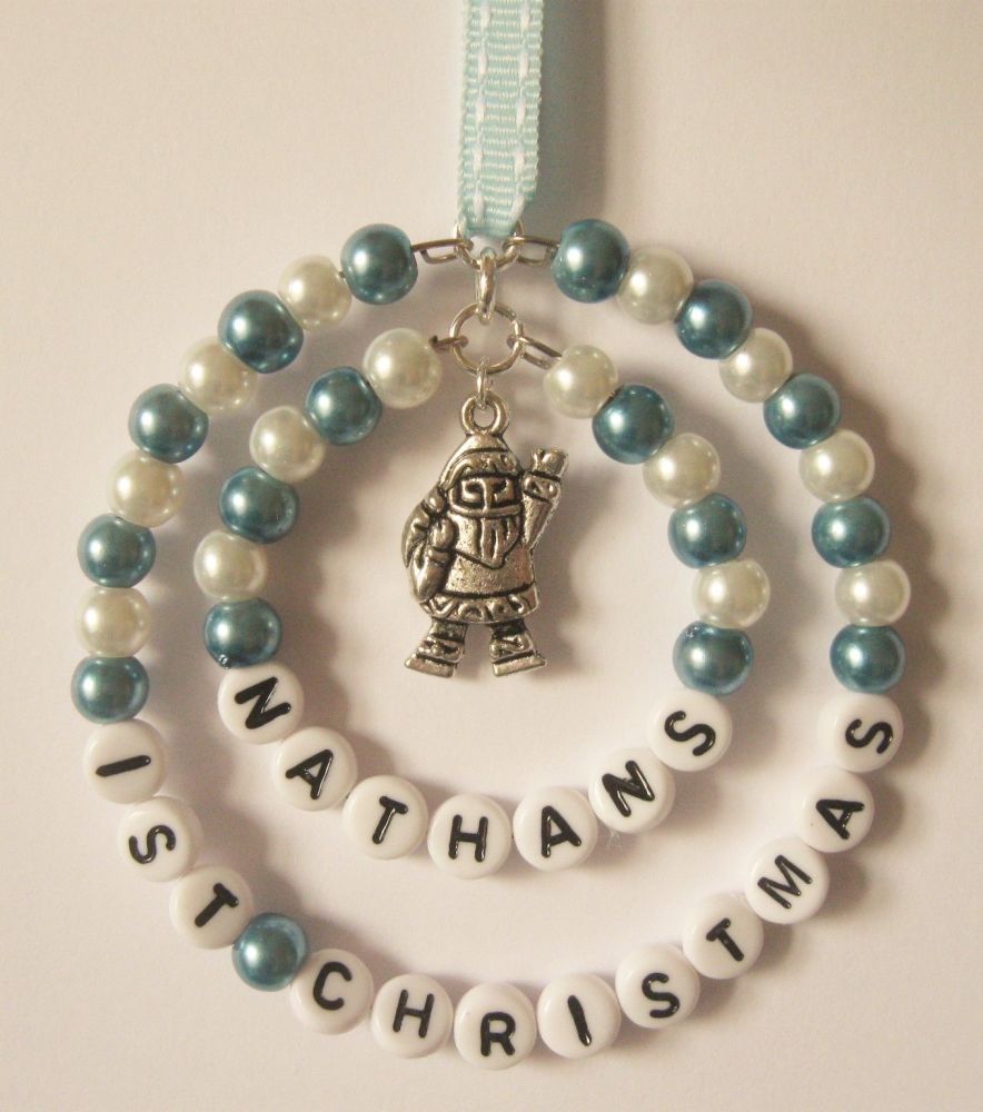 Blue & White 1st Christmas Door Handle / Tree Decoration - CC1394
