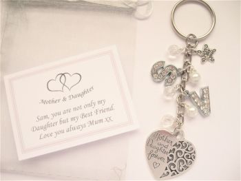 Silver Mother & Daughter Charm Keyring - CC1460
