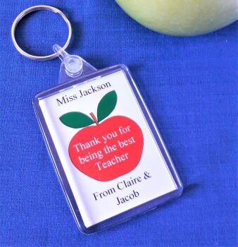 Rectangle Teacher Thank You Apple Keyring