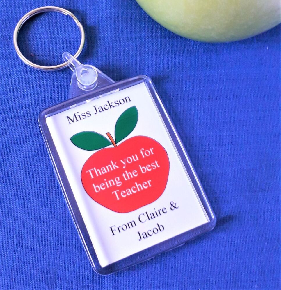 Rectangle Teacher Thank You Apple Keyring