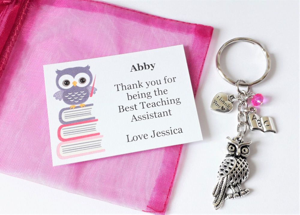 Pink Owl Keyring - Teacher Thank You Gift