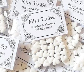 Mint To Be Wedding Favour - White Mint Hearts