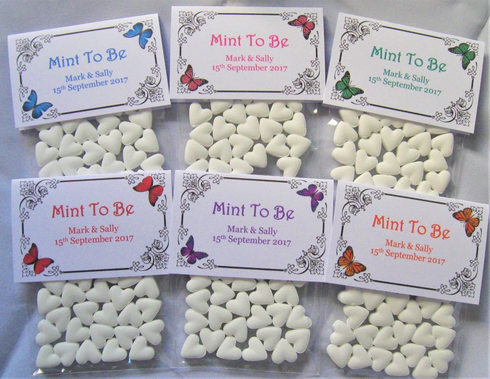 Butterfly Design - Mint To Be - White Mint Hearts