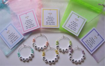 Pastel Shades - Name Wine Glass Charms