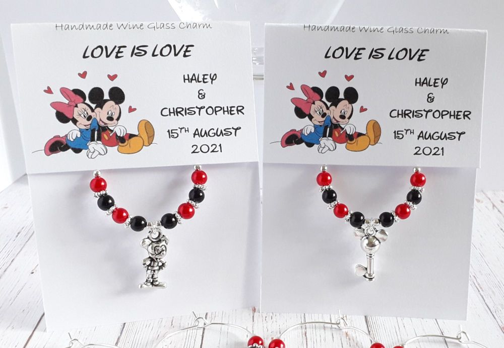 Mickey Mouse Wine Glass Charm Wedding Favour
