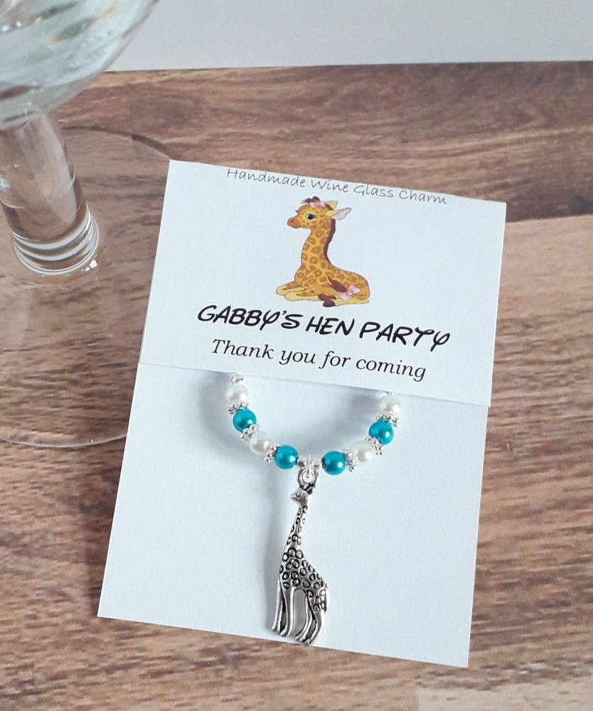 Giraffe Wine Glass Charm - Hen Party Favour