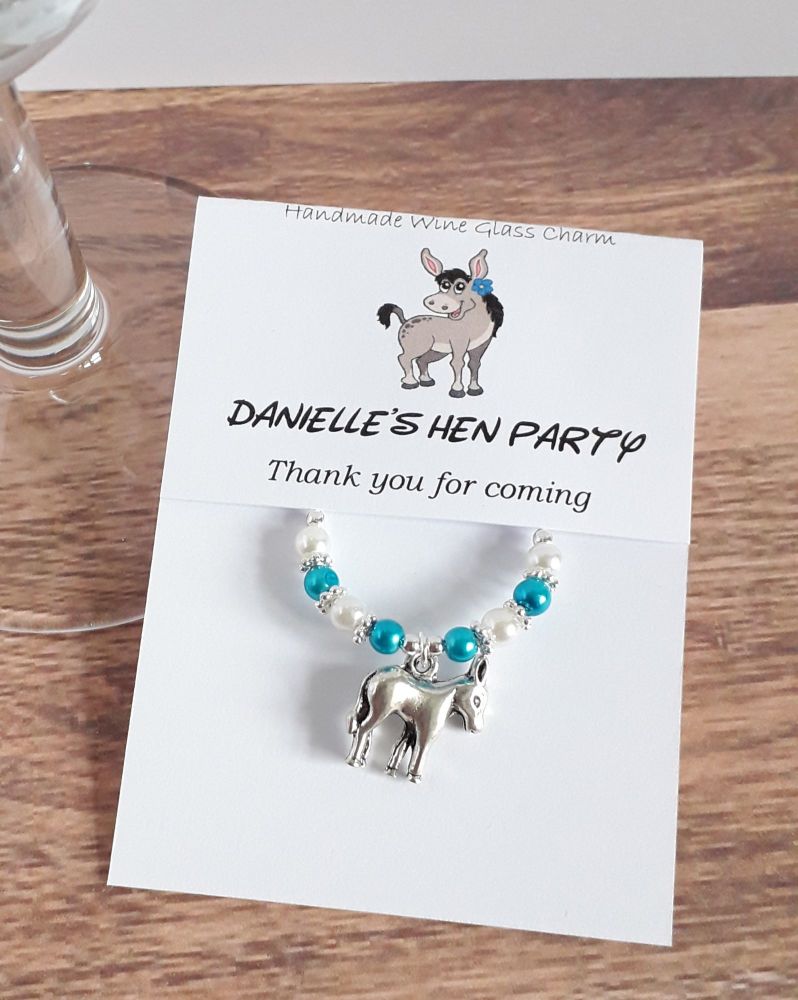 Donkey Wine Glass Charm - Hen Party Favour