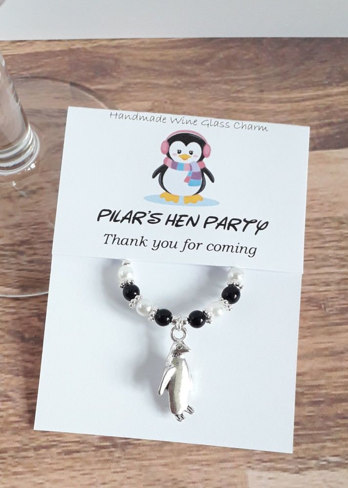 hen party wine glass charm