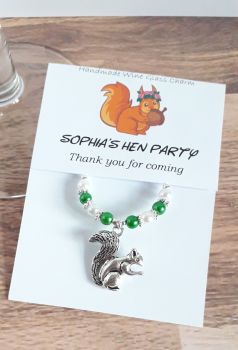 Squirrel Wine Glass Charm - Hen Party Favour