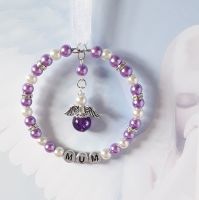 Purple Pearl Bead, Rhinestone Crystal & Angel Decoration