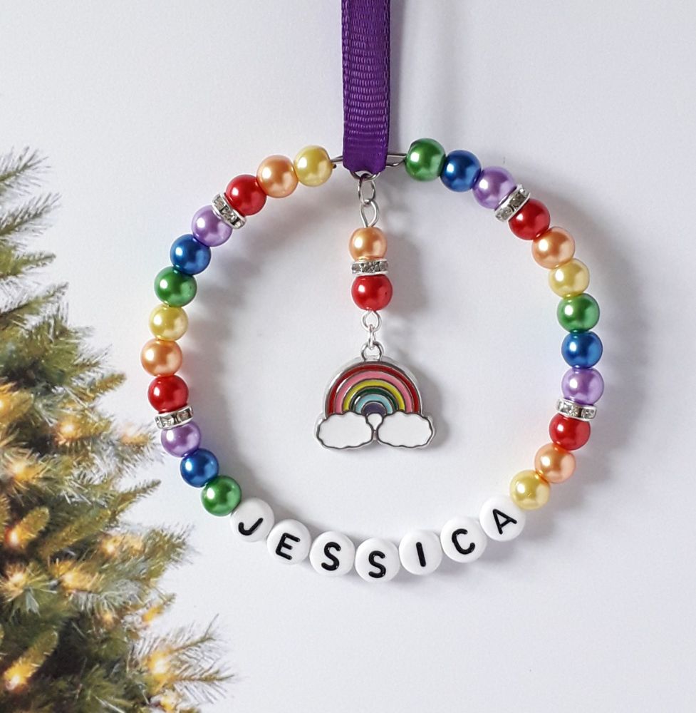 Personalised Rainbow Decoration - Christmas Tree Decoration
