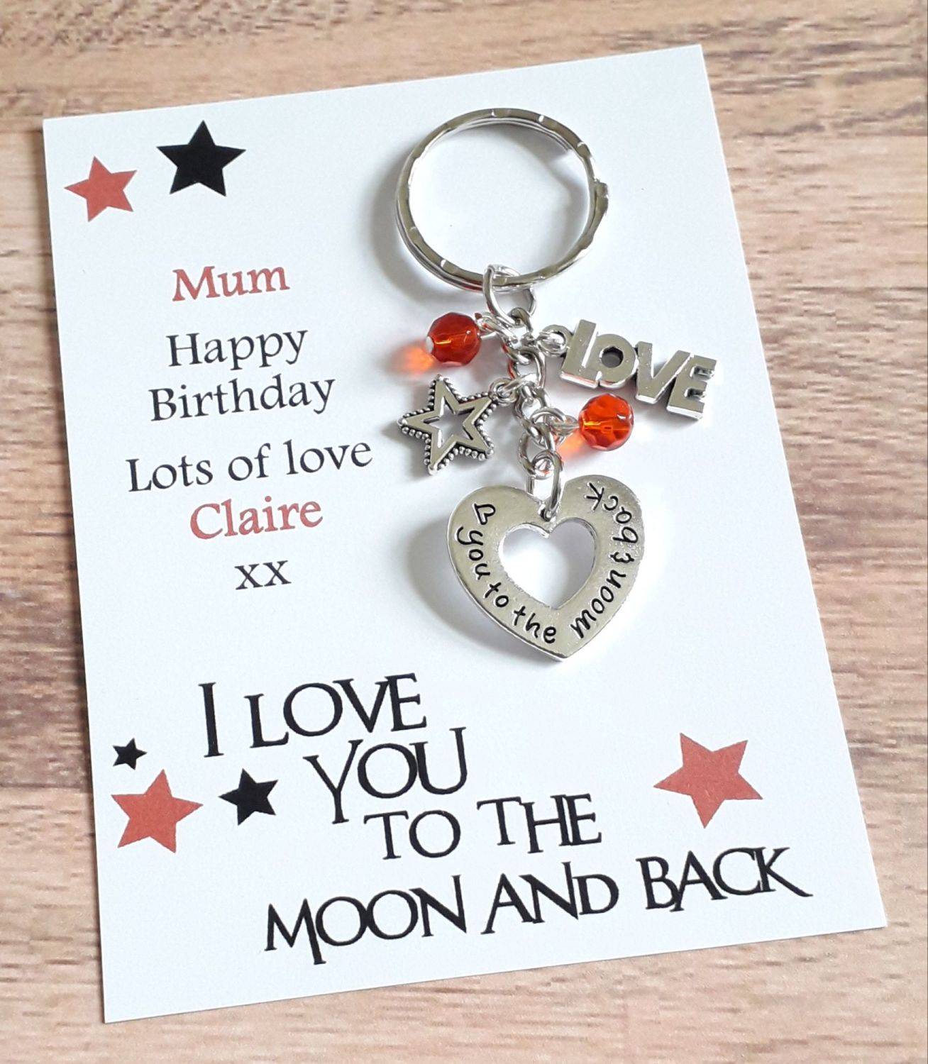 Love you to the moon and back keyring online