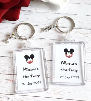 Mickey Mouse Initial Charm Keyrings Hen Party Favour