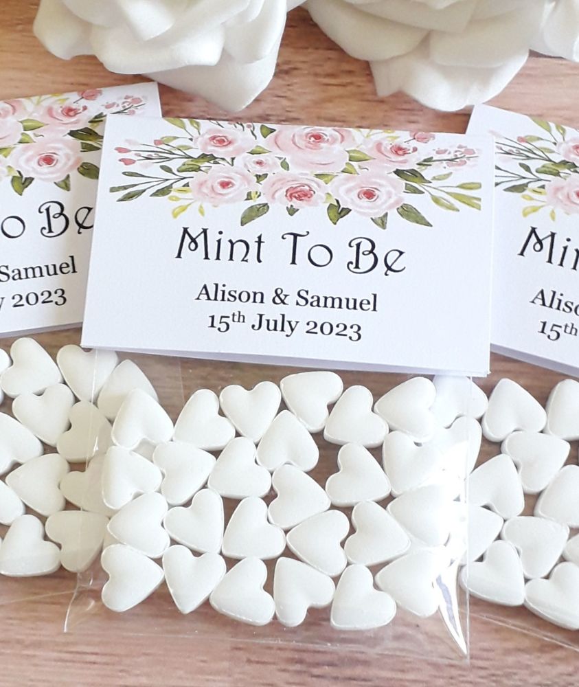 Pink & Green Floral Design 'Mint To Be' Sweet Favour