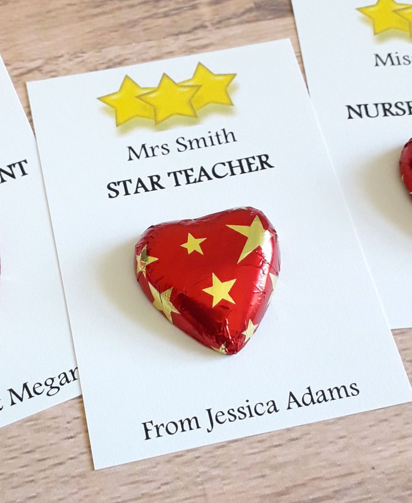 Star Teacher Chocolate Heart Gift
