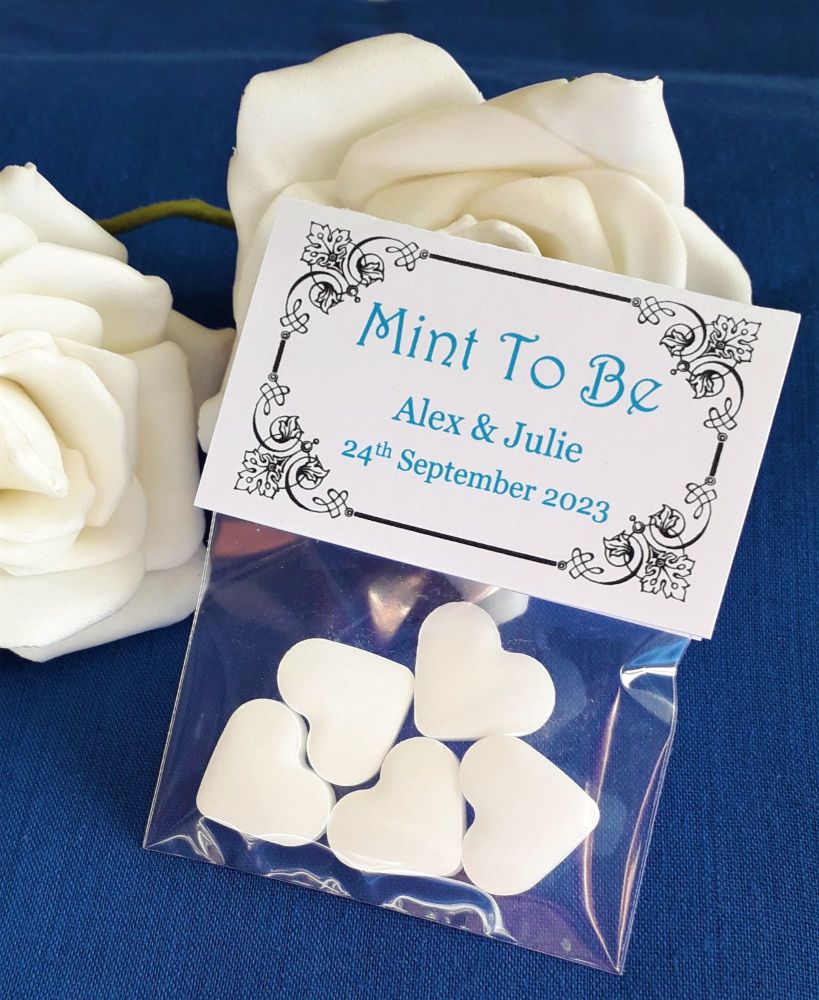 Pack of 10 Personalised Mint To Be Wedding Favours