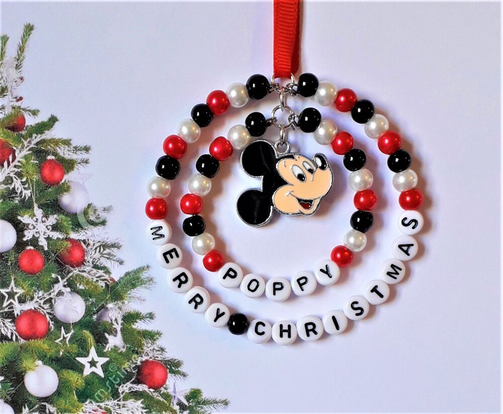 Mickey Mouse Christmas Tree Decoration Personalised