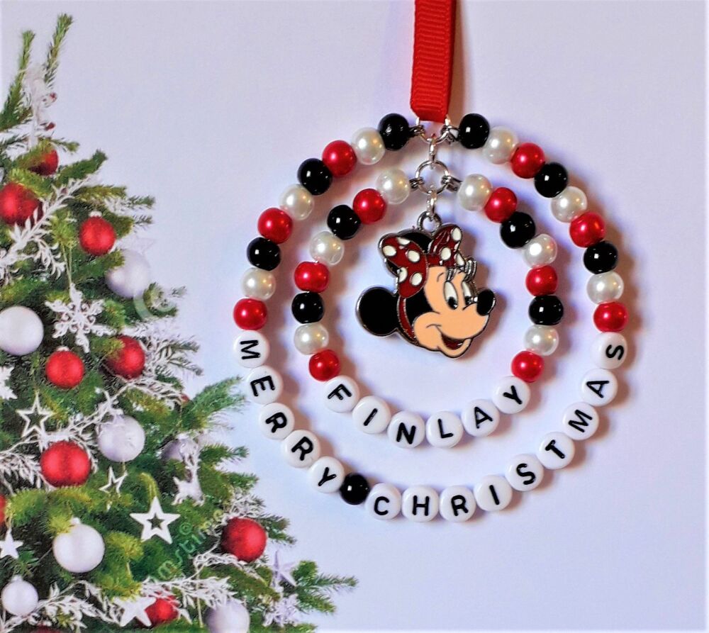 Minnie Mouse Christmas Tree Decoration Personalised