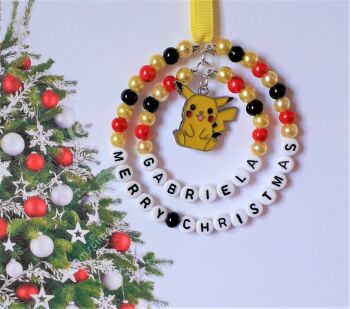 Pikachu Christmas Tree Decoration Personalised