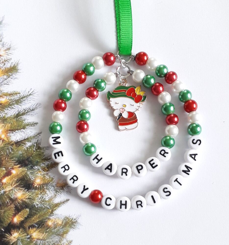 Hello Kitty - Green Hello Kitty Character Personalised Christmas Tree Decor